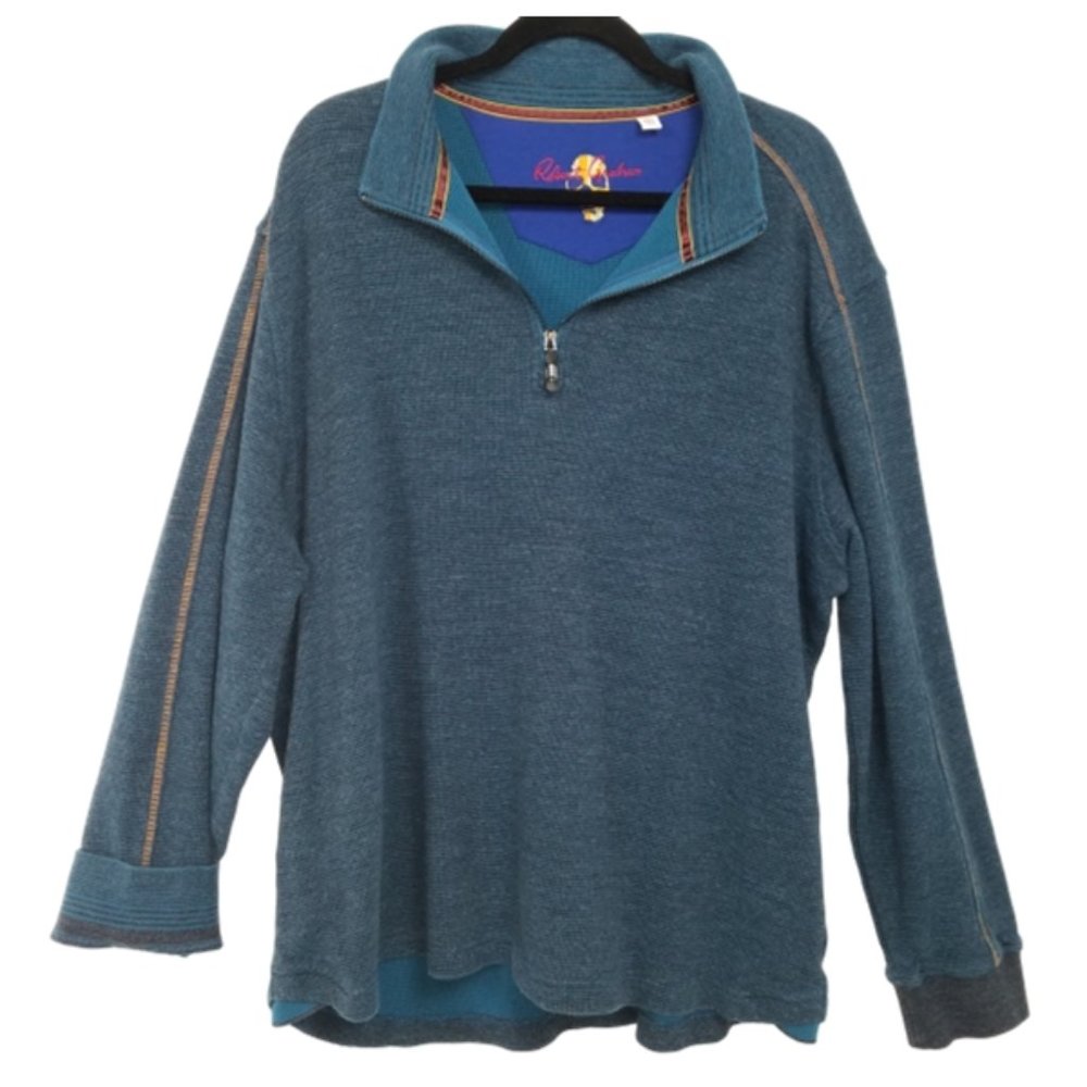 ROBERT GRAHAM 3XL Classic Fit ¼ Zip Pullover Knit